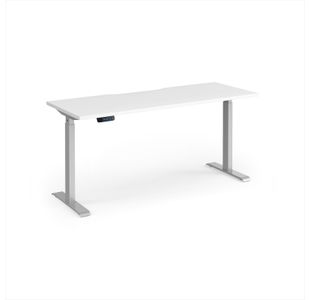 Elev8 Contract 1600w Straight Sit-stand Desk 1600mm x 600mm - Silver Frame, White Top