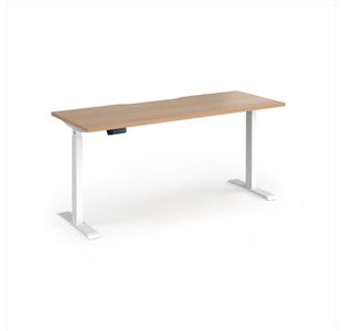 Elev8 Contract 1600w Straight Sit-stand Desk 1600mm x 600mm - White Frame, Beech Top