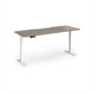 Elev8 Contract 1600w Straight Sit-stand Desk 1600mm x 600mm - White Frame, Nebraska Oak Top
