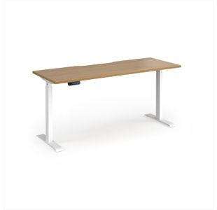 Elev8 Contract 1600w Straight Sit-stand Desk 1600mm x 600mm - White Frame, Oak Top