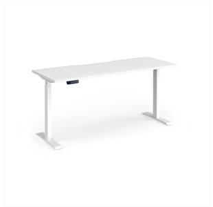 Elev8 Contract 1600w Straight Sit-stand Desk 1600mm x 600mm - White Frame, White Top