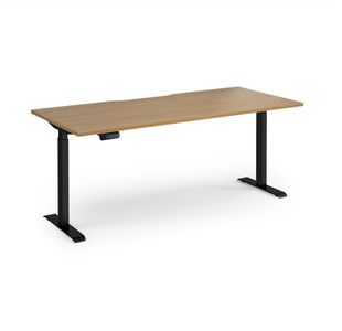 Elev8 Contract 1800w Straight Sit-stand Desk 1800mm x 800mm - Black Frame, Oak Top