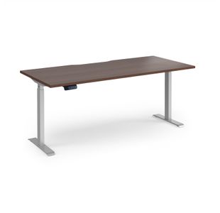 Elev8 Contract 1800w Straight Sit-stand Desk 1800mm x 800mm - Silver Frame, Walnut Top