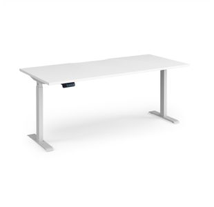 Elev8 Contract 1800w Straight Sit-stand Desk 1800mm x 800mm - White Frame, White Top