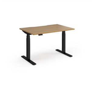 Elev8 Luxe Straight Sit-Stand Desk 1200mm x 800mm - Black Frame / Oak Top