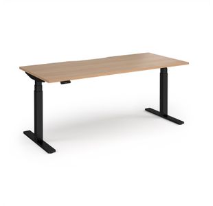 Elev8 Luxe Straight Sit-Stand Desk 1800mm x 800mm - Black Frame / Beech Top