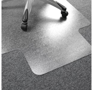 Floortex Cleartex PVC Chair Mat Carpet Lipped 1200x900x2.2mm Clear 119225LV