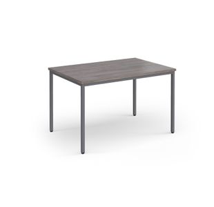 Flexi 25 rectangular table with graphite frame 1200mm x 800mm - grey oak