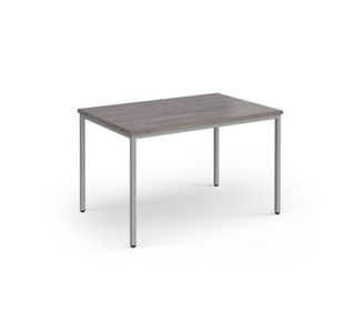 Flexi 25 rectangular table with silver frame 1200mm x 800mm - grey oak