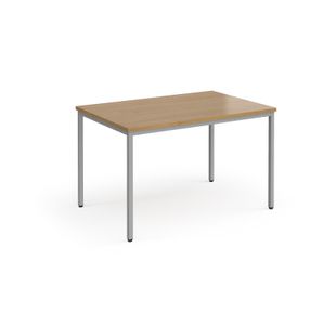 Flexi 25 rectangular table with silver frame 1200mm x 800mm - oak