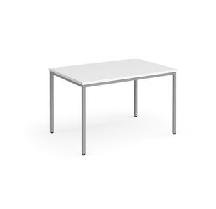Flexi 25 rectangular table with silver frame 1200mm x 800mm - white