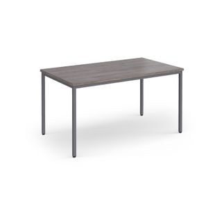Flexi 25 rectangular table with graphite frame 1400mm x 800mm - grey oak