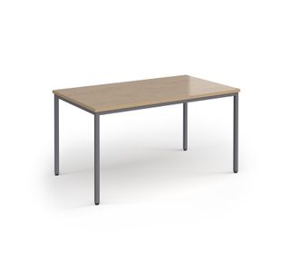 Flexi 25 rectangular table with graphite frame 1400mm x 800mm - Kendal Oak