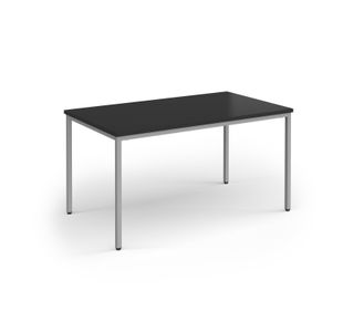Flexi 25 rectangular table with silver frame 1400mm x 800mm - Black