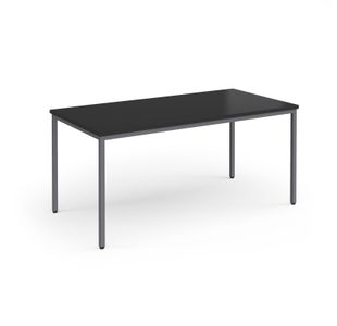 Flexi 25 rectangular table with graphite frame 1600mm x 800mm - Black