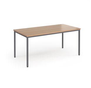 Flexi 25 rectangular table with graphite frame 1600mm x 800mm - beech