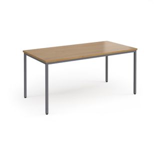 Flexi 25 rectangular table with graphite frame 1600mm x 800mm - oak