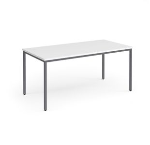Flexi 25 rectangular table with graphite frame 1600mm x 800mm - white