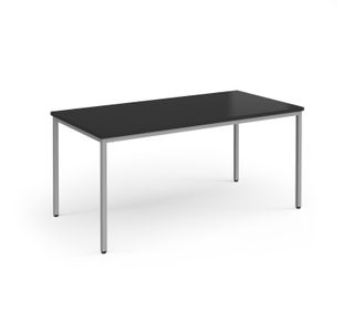 Flexi 25 rectangular table with silver frame 1600mm x 800mm - Black