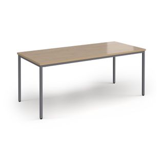 Flexi 25 rectangular table with graphite frame 1800mm x 800mm - Kendal Oak
