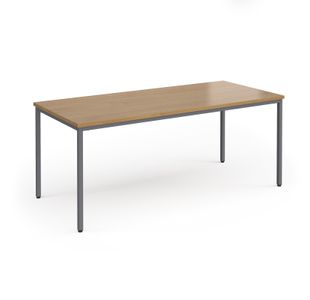 Flexi 25 rectangular table with graphite frame 1800mm x 800mm - oak