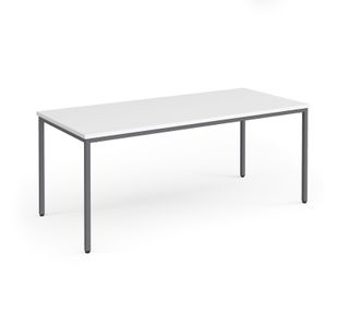 Flexi 25 rectangular table with graphite frame 1800mm x 800mm - white