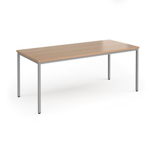 Flexi 25 rectangular table with silver frame 1800mm x 800mm - beech