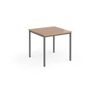 Flexi 25 square table with graphite frame 800mm x 800mm - beech