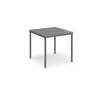 Flexi 25 square table with graphite frame 800mm x 800mm - grey oak