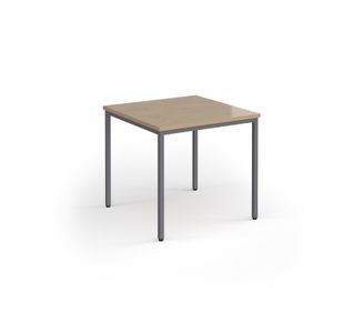 Flexi 25 square table with graphite frame 800mm x 800mm - Kendal Oak