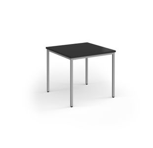 Flexi 25 square table with silver frame 800mm x 800mm - Black