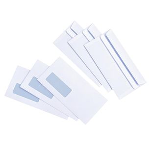 5 Star DL Window Wallet Envelope Press Seal 90gsm 110x220mm White (Pack of 1000) 88508