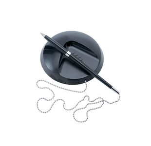 5 Star Desk Ball Pen Chained to Base Medium 1mm Tip 0.5mm Line Black 102796