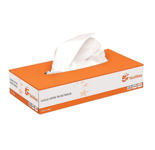 5 Star Luxury Facial Tissues Box 2-Ply 100 Sheets White (Pack of 36) 123884