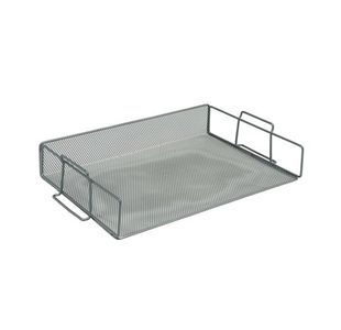5 Star Mesh Letter Tray Scratch Resistant Stackable Side Load Landscape Foolscap Silver 287926