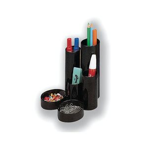 5 Star 6 Compartment Desk Tidy Black 295861