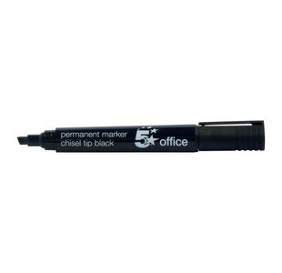 5 Star Permanent Marker Chisel Tip Xylene/Toluene-free Smear Proof Black (Pack of 12) 296034