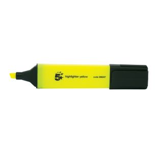 5 Star Highlighter Chisel Tip 1-5mm Line Yellow (Pack of 12) 296247