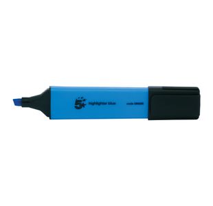 5 Star Highlighter Chisel Tip 1-5mm Line Blue (Pack of 12) 296255