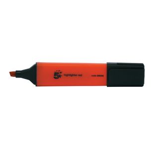 5 Star Highlighter Chisel Tip 1-5mm Line Red (Pack of 12) 296298