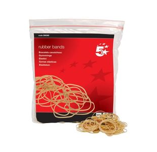 5 Star Rubber Bands No16 63x1.5mm Approx 2000 Bands 454g Bag 296360