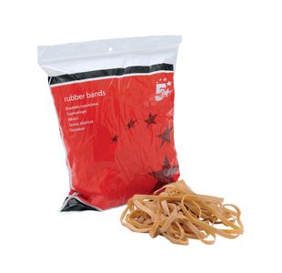 5 Star Rubber Bands No69 152x6mm Approx 141 Bands 454g Bag 296476