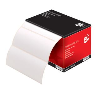 5 Star Address Labels on Continuous Roll 89x36mm (Pack of 250) 296735