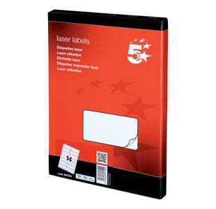 5 Star Multipurpose Labels Laser Copier Inkjet 99.1x38.1mm White (Pack of 1400) 296794