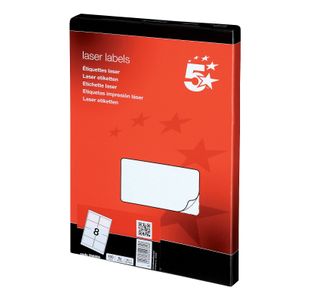5 Star Multipurpose Labels Laser Copier Inkjet 99.1x67.7mm White (Pack of 800) 296808