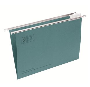 5 Star Suspension File Tabs/Inserts Manilla 15mm V-base 180gsm Foolscap Green (Pack of 50) 296913