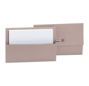 5 Star Recycled Half Flap Document Wallet Foolscap 250gsm Capacity 32mm Buff (Pack of 50) 297315