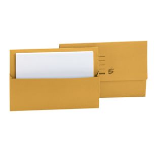 5 Star Recycled Half Flap Document Wallet Foolscap 250gsm Capacity 32mm Yellow (Pack of 50) 297358