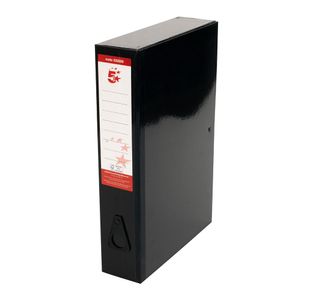 5 Star Box File Foolscap Black (Pack of 5) 332829