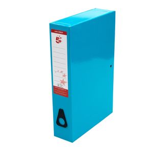 5 Star Box File Foolscap Blue (Pack of 5) 332837